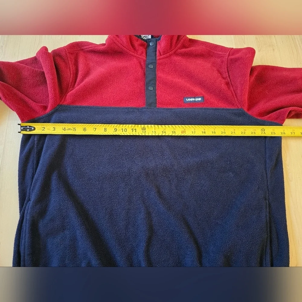 Lands End Quarter Button Fleece Size XL